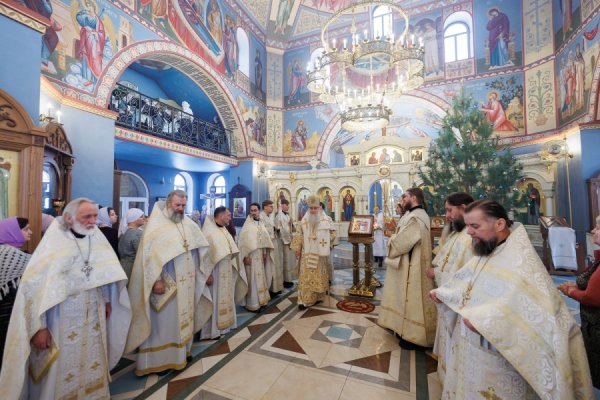 Божественная литургия в  кафедральном соборе в честь Рождества Пресвятой Богородицы г. Инза