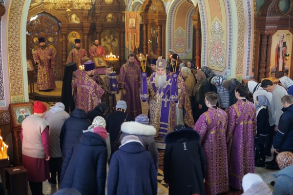 Божественная литургия в Свято-Троицком кафедральном соборе г. Барыша